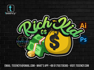 RICH KID C$ #Logo #T_Shirt_Design apparel custom doodle art custom lettering design graffiti graffiti art graphic design graphic t shirt illustration logo merchandise print on demand svg t shirt t shirt design trendy design typography ui vector