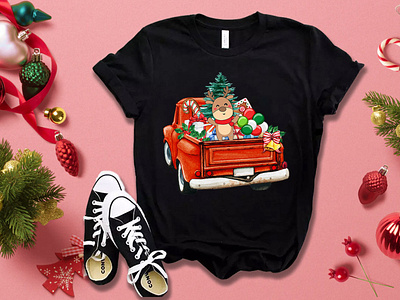 Christmas  truck   t-shirt design