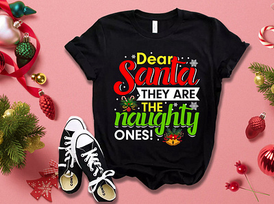 DEAR Santa They Are The Naughty Ones custom doodle art design fiverr graphic design graphic t shirt illustration logo merch by amazon merch by amazon shirts pod print on demand printful redbubble shirt design shirt vector sunfrog t shirt vector teespring vector vector graphic