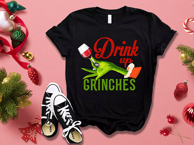 Drink Grinhes christmas dress christmas jumper christmas jumper designs christmas sweater christmas tree christmas tshirt designs christmas tshirts custom doodle art design fiverr graphic design illustration logo merch by amazon pod print on demand printful redbubble sunfrog