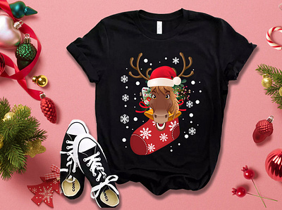 Horse Christmas T-shirt Design bulk custom doodle art design etsy fiverr graphic design illustration logo merch by amazon merch by amazon shirts pod print on demand printful redbubble sunfrog tee teespring tshirt typography vector