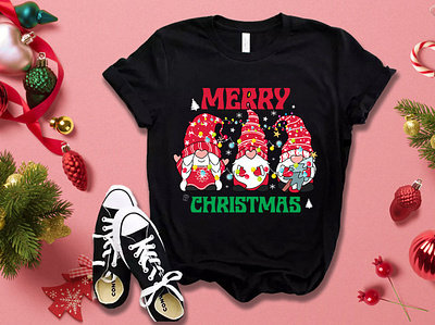 Gnome Christmas T-shirt Design branding bulk custom doodle art design fiverr graphic design illustration logo merch by amazon merch by amazon shirts pod print on demand printful redbubble sunfrog tee teespring tshirt typography vector