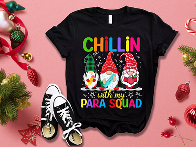 Chillin with my para squad Christmas T-shirt design