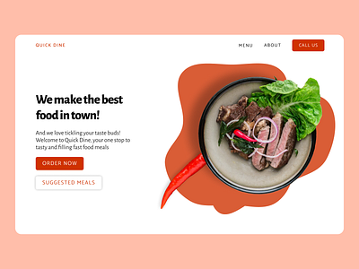 Concept - Restaurant Landing Page branding clean design food images minimal minimalistic professional restaurant shadows web design website