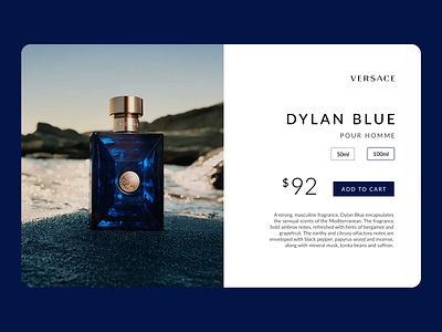 Dribbble Weekly Warm Up - Versace Product Page branding clean design dribbble dylan blue fashion images minimal professional ui versace weekly weekly warm up
