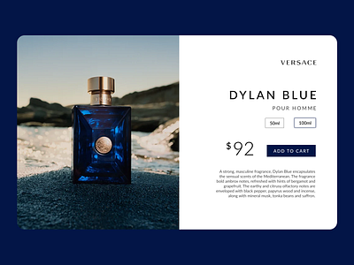 Dribbble Weekly Warm Up - Versace Product Page