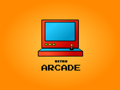 Weekly Warm-Up | Retro Logo for Retro Game Arcade arcade branding clean design dribbble figma gaming gradient illustration logo orange professional retro vector weekly warmup
