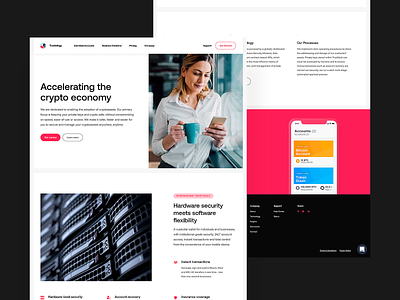 Trustology — Site Release agency clean crypto homepage landing page mockup pink product saas tech together ui ui ux ux web web design webpage white