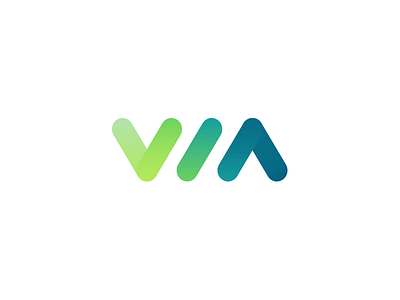 VIA blue branding gradients green logo rebound via