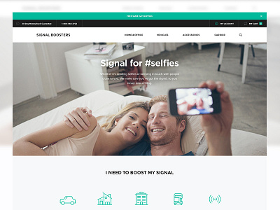 Signal for #selfies clean design green icons selfie signal web web design white