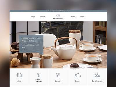 Tableware Homepage blue clean grid home homepage layout ui web