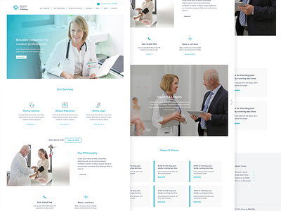 Medical Insurance clean green homepage medical web design white