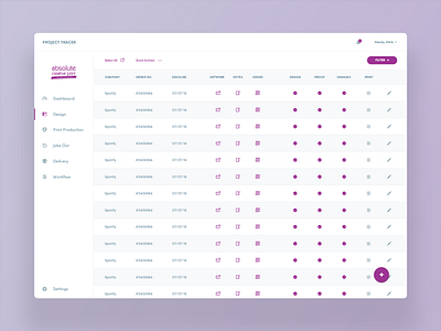 Print Management Web App app clean design print purple ui ux web