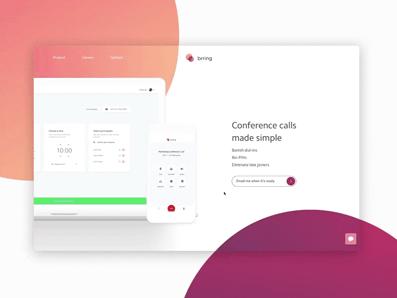 Brring is live! calling clean conference digital orange phone web