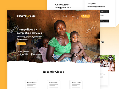 Charity Site charity clean ui web design