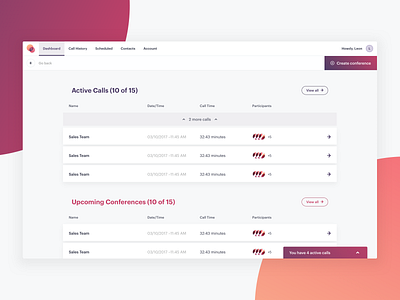 Conference Calling Dashboard