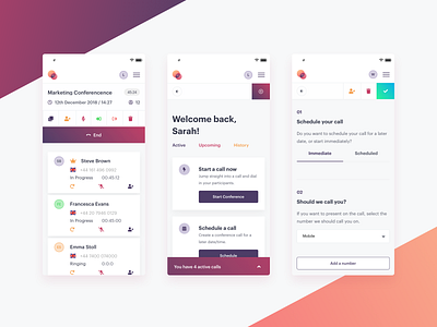 Brring UI Mobile app conference ios mobile ui ux