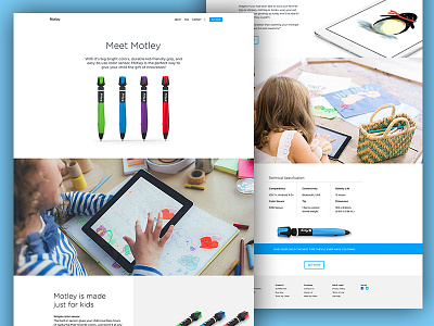 Meet Motley cad render digital design long page design pen stylus web design