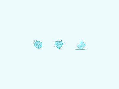 Icons in Transition blue delivery diamond icons particles post