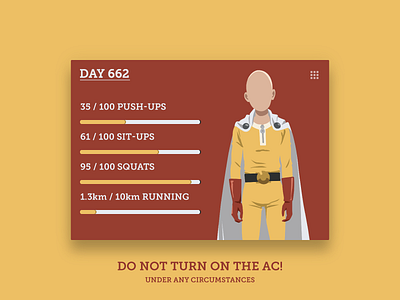 Day 62 Workout Of The Day anime daily ui exercise one punch man ui ux workout
