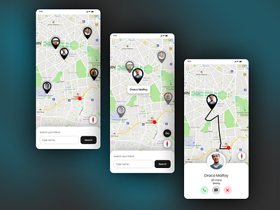 Location Tracker app dailyui design mobile ui web