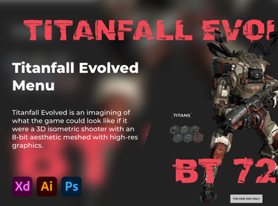 Titanfall Evolved - Main menu UI 3d adobe illustrator adobe photoshop adobe xd design game menu menu persona ui ui design video game