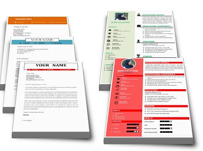 Resume and CV branding cover latter design graphic design illustration logo promotion resume