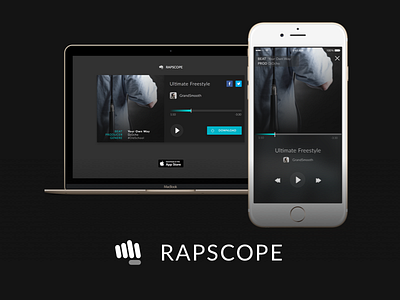 Rapscope - Player audio black hip hop music player rap recorder sing singing song sound waveform