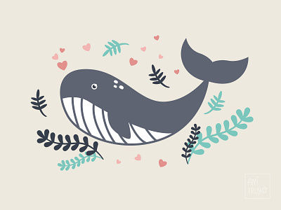 Whalesome illustration vector vector illustration