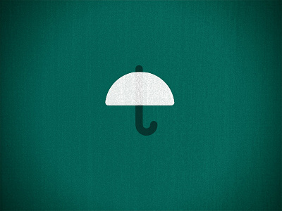 Umbrella green illustration letterpress umbrella