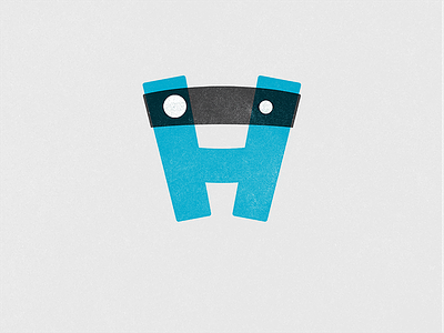 H for ... blue letter logo mask