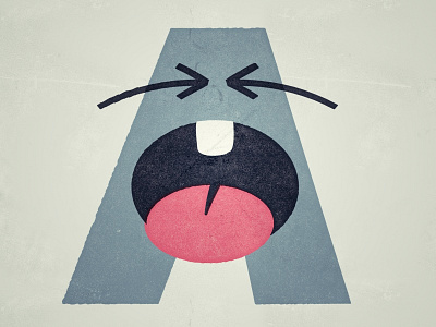 A for Alarm a cry face letter letterpress