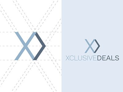 Xclusive Deals branding clean flat guides logo minimal xclusive deals