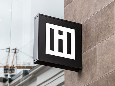 Intersticio: Architecture Studio | Logo Signage architecture branding grid identity logo minimal modernist monochrome monogram signage square venezuela