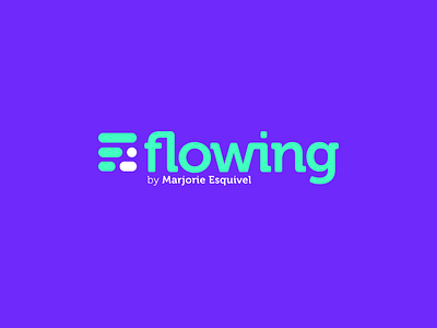 Flowing by Marjorie Esquivel branding flowing logo move movement purple vibrant