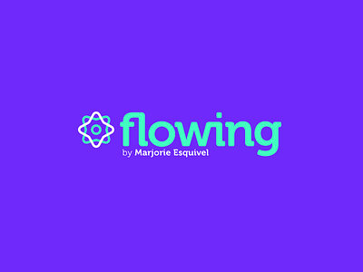 Flowing by Marjorie Esquivel | V2 branding flow flowing logo move movement purple vibrant