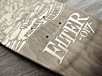 Filter017 CARVED SKATEBOARD-TRIBUTE TO JIM PHILLIPS brand graphic design logo skateboard typography