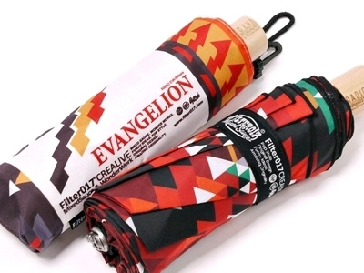 FILTER017 X EVANGELION - EVA-02 FOLK STYLE FOLDING UMBRELLA evangelion umbrella