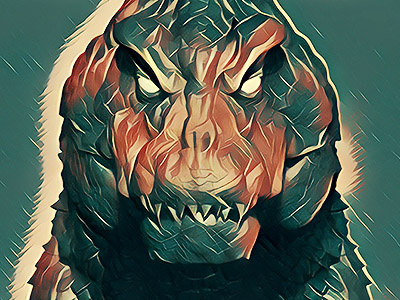 Godzilla Face by Dopepope 3d character concept creature dopepope dragon godzilla kaiju model monster zbrush