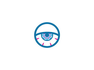 Up late blue eye eyeball logo pink vector