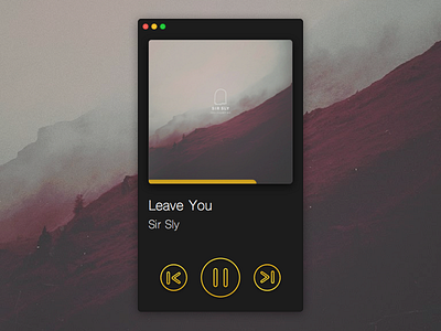 Music Player daily ui dark theme gold mac app music player os x ui