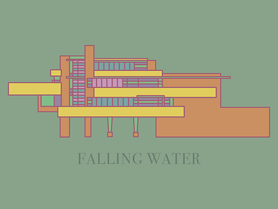 Falling Water architecture falling water frank lloyd wright illustration