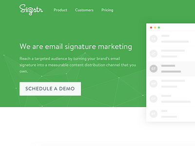 Sigstr Redesign - Homepage email green homepage marketing redesign saas signatures ui ux web design website