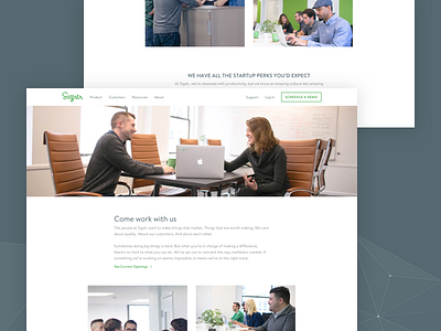 Sigstr Redesign - Careers careers email green jobs marketing redesign saas signatures ui ux web design website