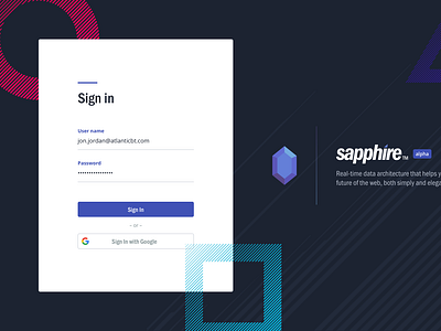 Sign In - Sapphire Data Architecture Web App app clean colorful flat login minimal modern sign in simple splash web app
