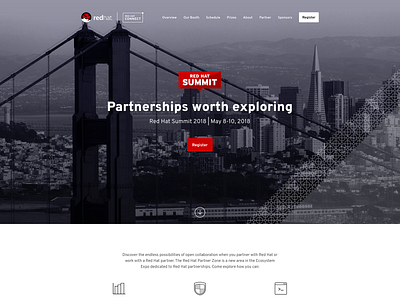 Red Hat Summit Landing Page clean desktop flat landing landing page minimal modern san francisco simple