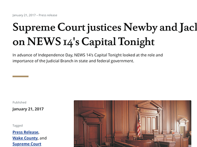 NC Judicial Branch - News Story article clean desktop flat minimal modern news simple story
