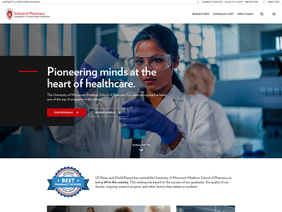 University Theme – Home Page clean colorful desktop flat healthcare hero homepage minimal modern people pharmacy science simple