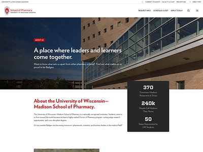 University Theme – About Page about cards clean desktop flat minimal modern simple stats video