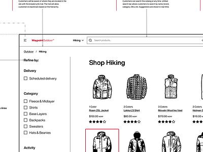 E-Commerce B2B Subcategory Wireframe